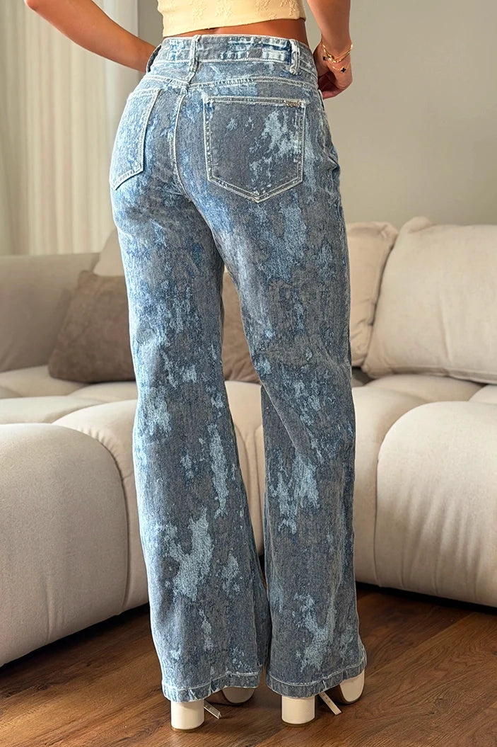 Jean Recto SF22045 para mujer dyaboo azul grisaceo