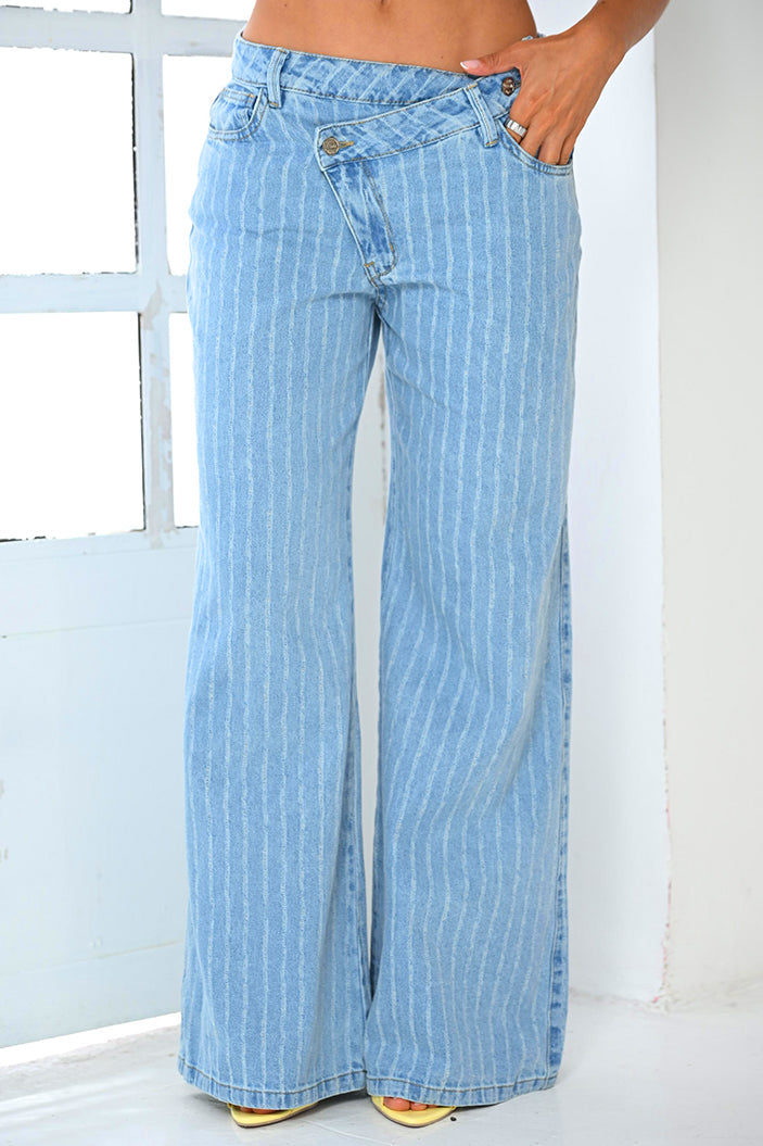 Jean Recto SF22056 para mujer dyaboo azul