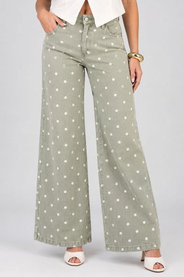 Jean Recto SF22061 para mujer dyaboo verde 