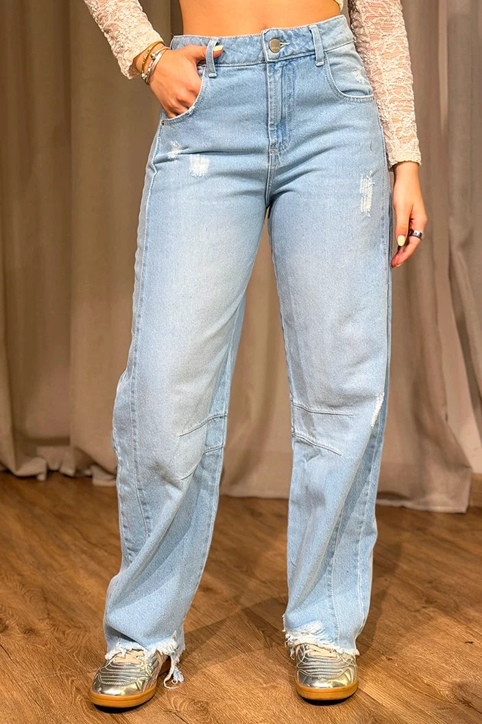 Jean Recto UF22048 para mujer dyaboo indigo claro