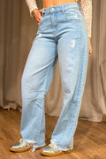 Jean Recto UF22048 para mujer dyaboo indigo claro