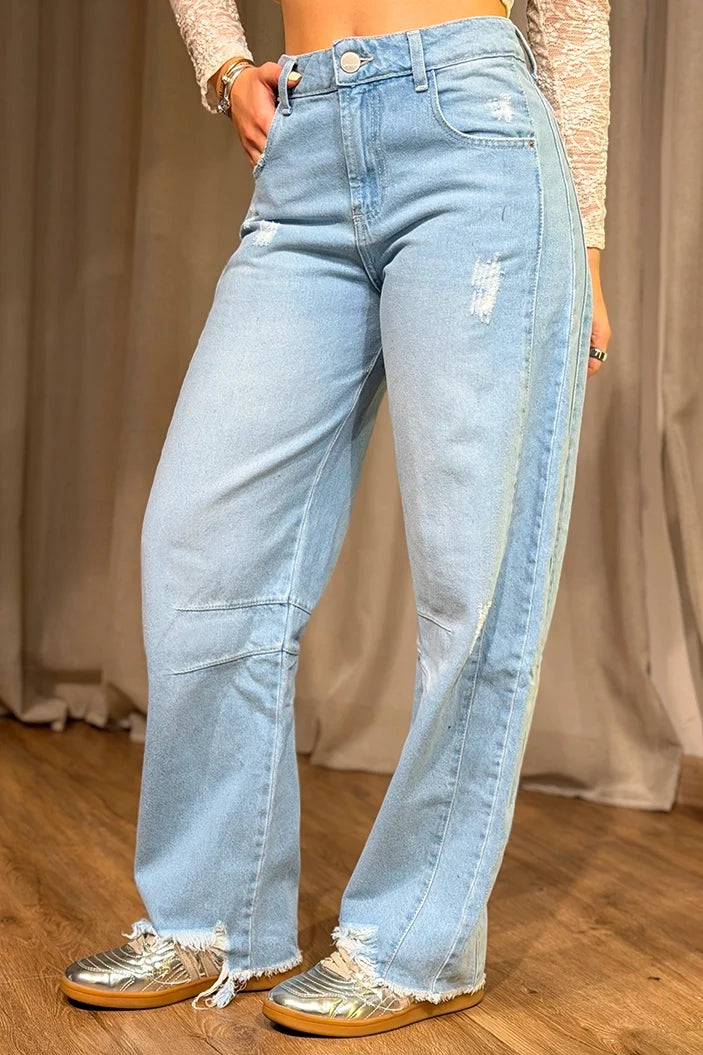 Jean Recto UF22048 para mujer dyaboo indigo claro