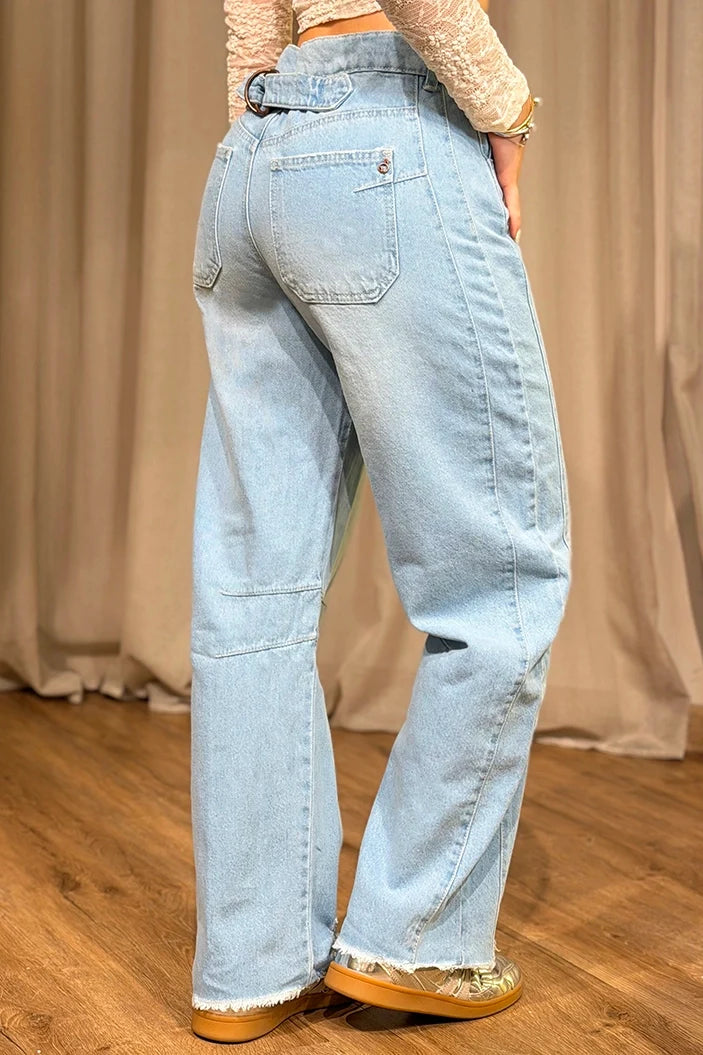 Jean Recto UF22048 para mujer dyaboo indigo claro