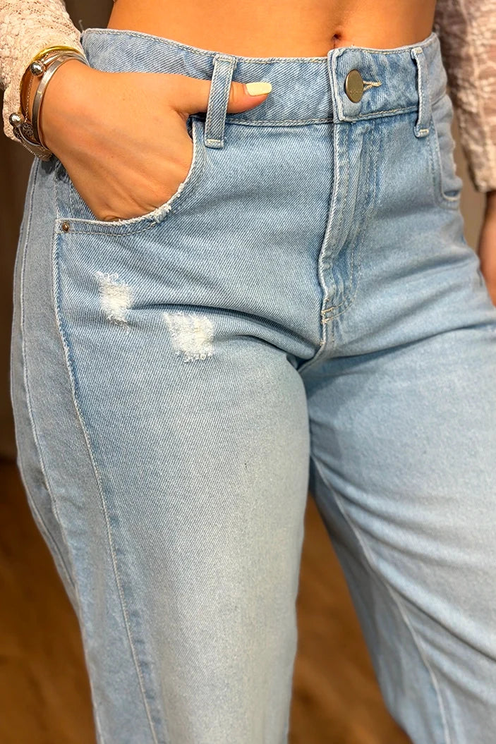 Jean Recto UF22048 para mujer dyaboo indigo claro
