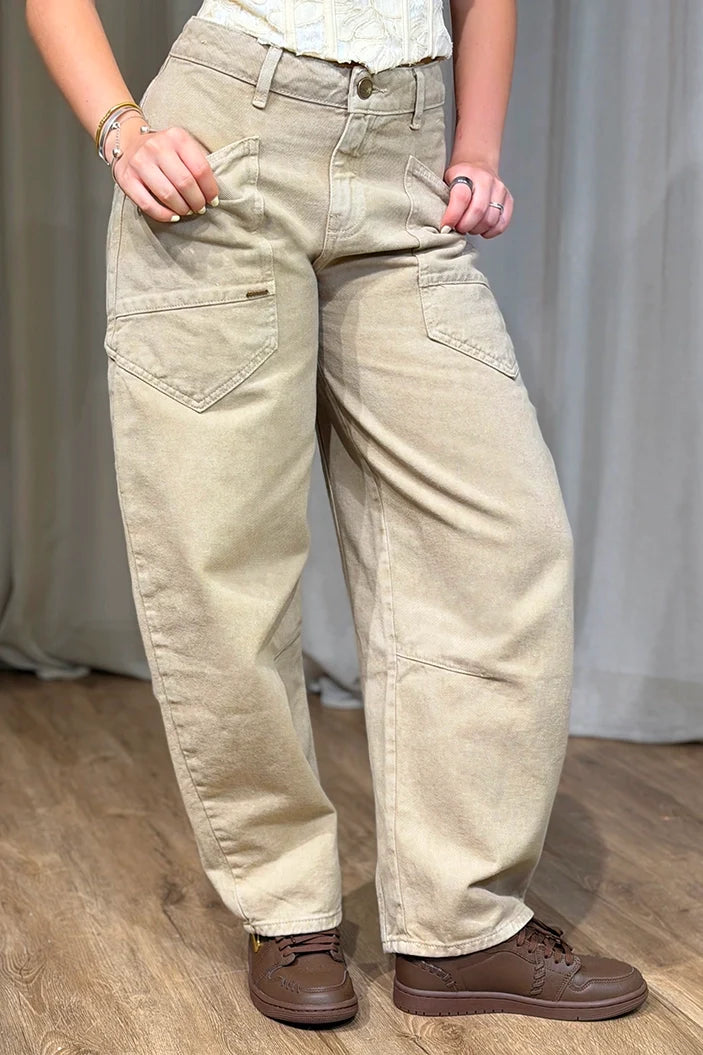 Jean Recto UF22049 para mujer dyaboo camel