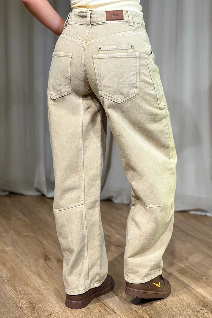 Jean Recto UF22049 para mujer dyaboo camel