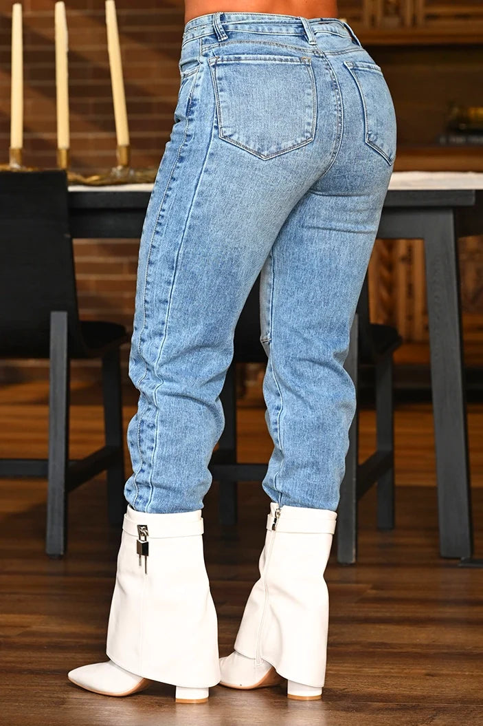 Jean Skinny SF22038 para mujer dyaboo indigo claro