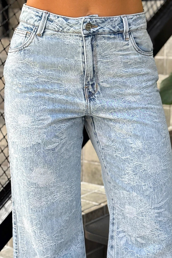Jean Skinny SF22042 efecto marmoleado para mujer dyaboo azul