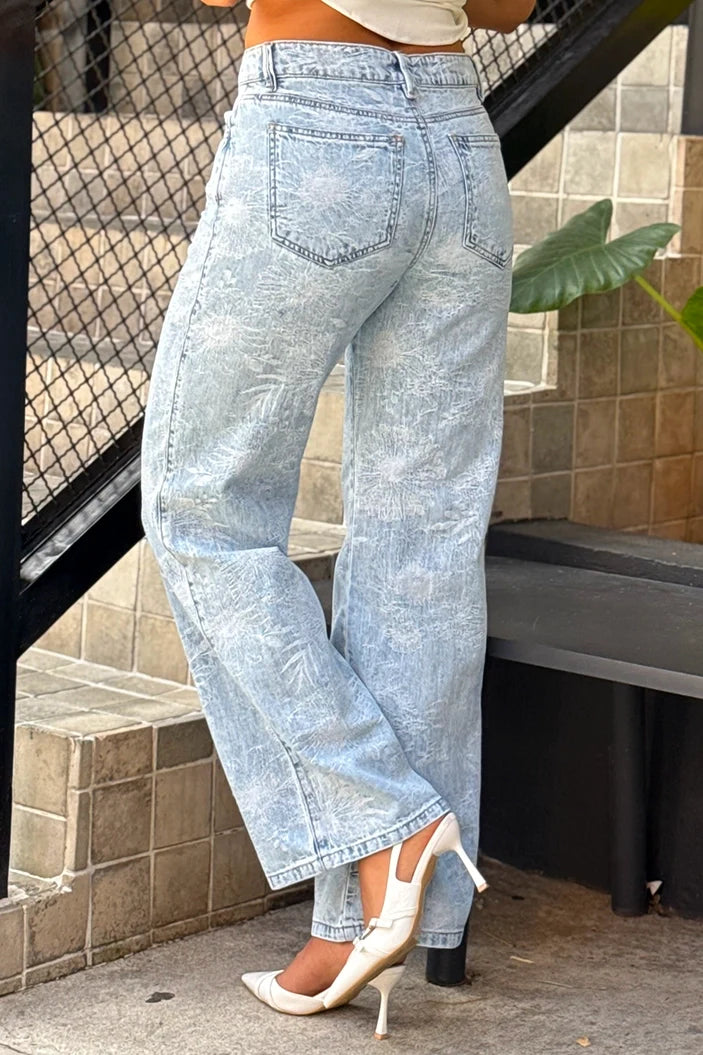 Jean Skinny SF22042 efecto marmoleado para mujer dyaboo azul