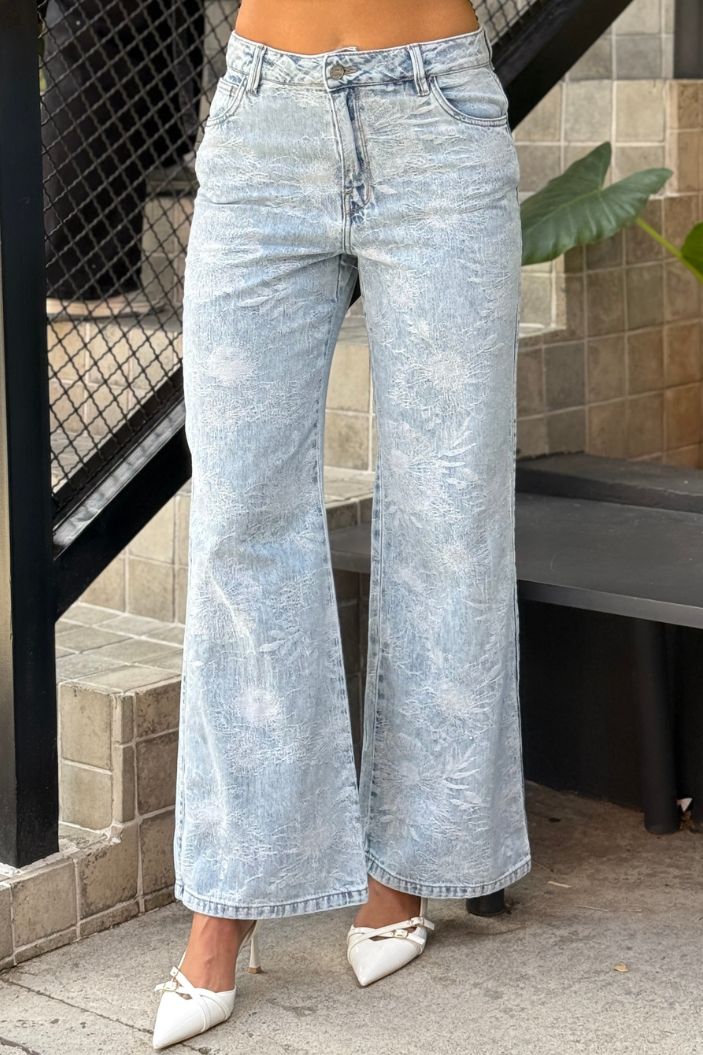 Jean Skinny SF22042 efecto marmoleado para mujer dyaboo azul
