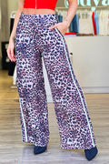 Pantalón Animal Print DF06096 para mujer  elaborado en poliester negro dyaboo