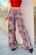 Pantalón Animal Print DF06096 para mujer  elaborado en poliester negro dyaboo