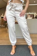 Pantalón Cargo DF06015 para mujer dyaboo beige
