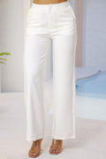 Pantalón DF06106  bota recta con silueta suelta para mujer, elaborado en poliéster dyaboo crudo 1