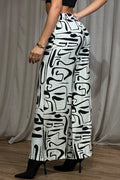 Pantalón DF06108 Pantalón recto silueta amplia para mujer. Elaborado en chalís. dyaboo crudo 2