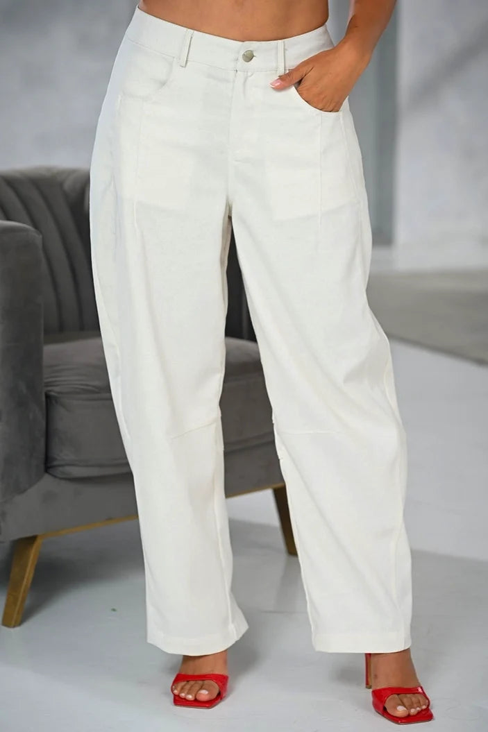 Pantalón Joggers DF06211 Para mujer dyaboo crudo/blanco