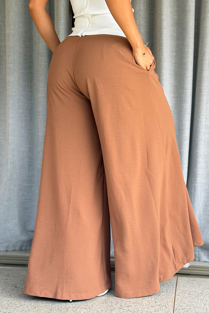 Pantalón Palazzo 1106010 para mujer dyaboo cafe