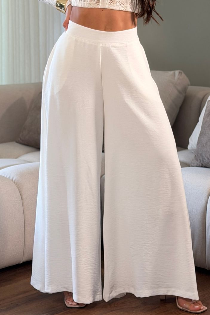 Pantalón Palazzo 1106010 para mujer dyaboo crudo/blanco