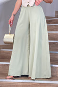 Pantalón Palazzo DF06104 para mujer, elaborado en poliéster dyaboo verde