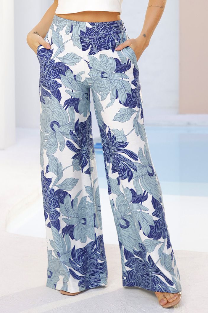 Pantalón Recto DF06103 para mujer dyaboo azul