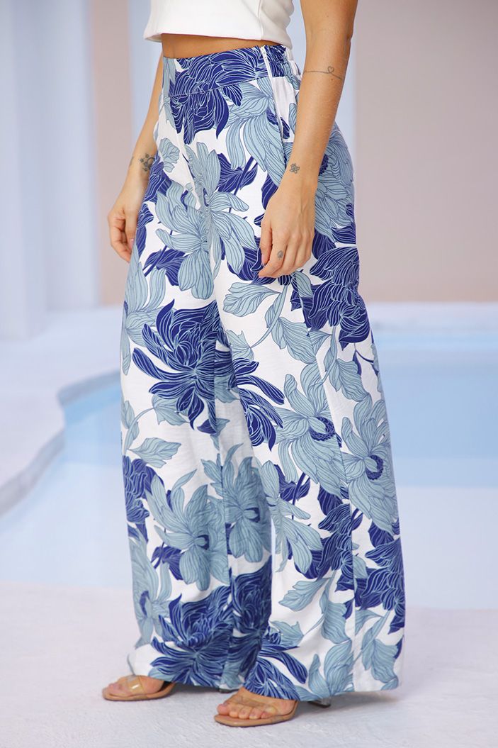 Pantalón Recto DF06103 para mujer dyaboo azul  5