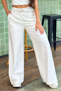 Pantalón Recto DF06182 para mujer dyaboo crudo/blanco