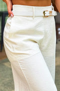 Pantalón Recto DF06182 para mujer dyaboo crudo/blanco