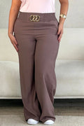 Pantalón Recto DF06186 para mujer dyaboo cafe