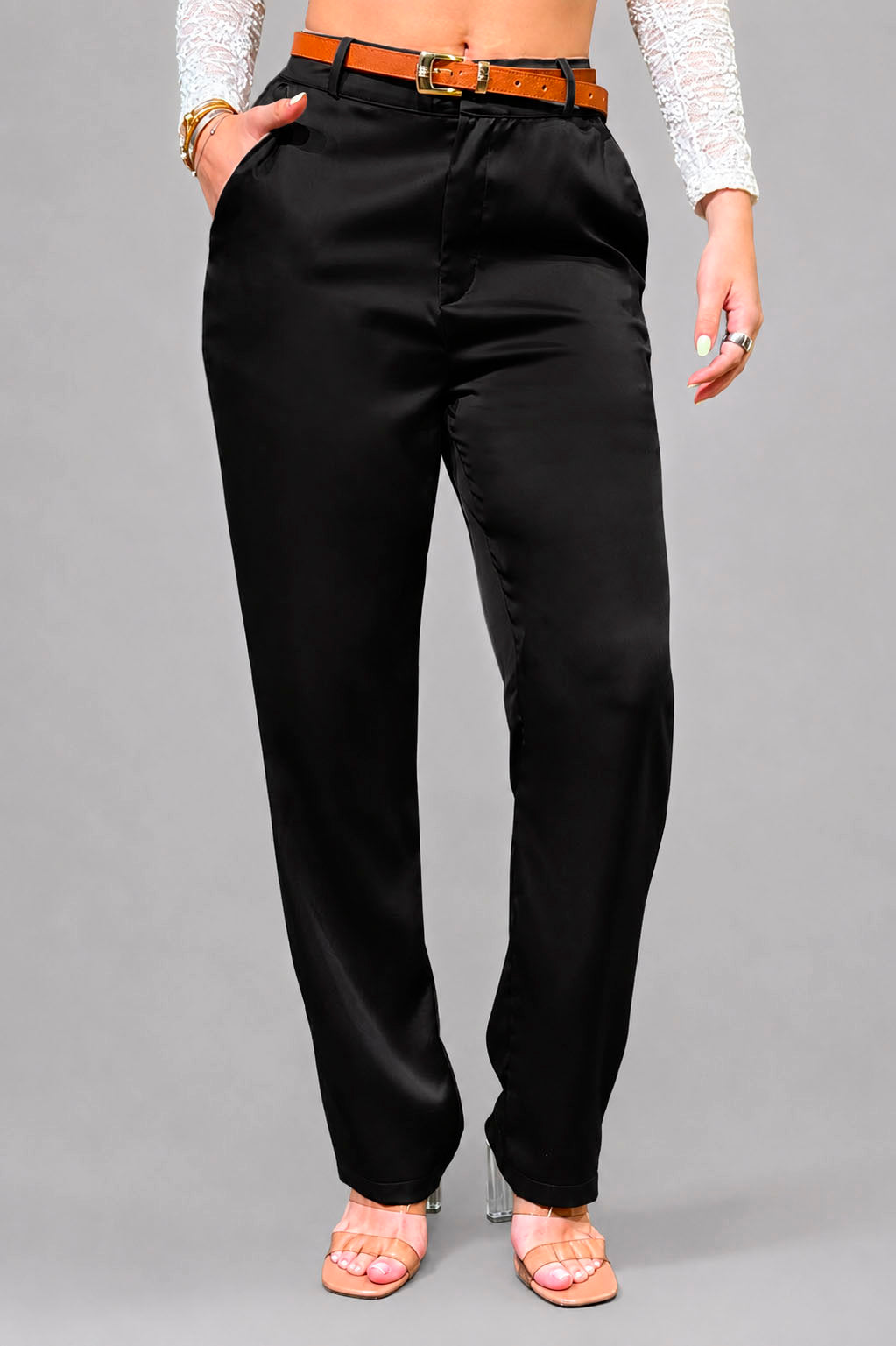 Pantalón Recto DF06200 para mujer dyaboo  NEGRO