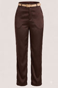 Pantalón Recto DF06200 para mujer dyaboo  cafe oscuro