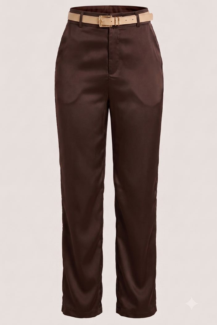 Pantalón Recto DF06200 para mujer dyaboo  cafe oscuro
