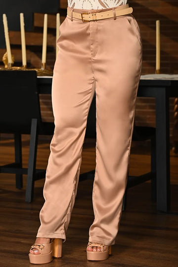 Pantalón Recto DF06200 para mujer dyaboo camel