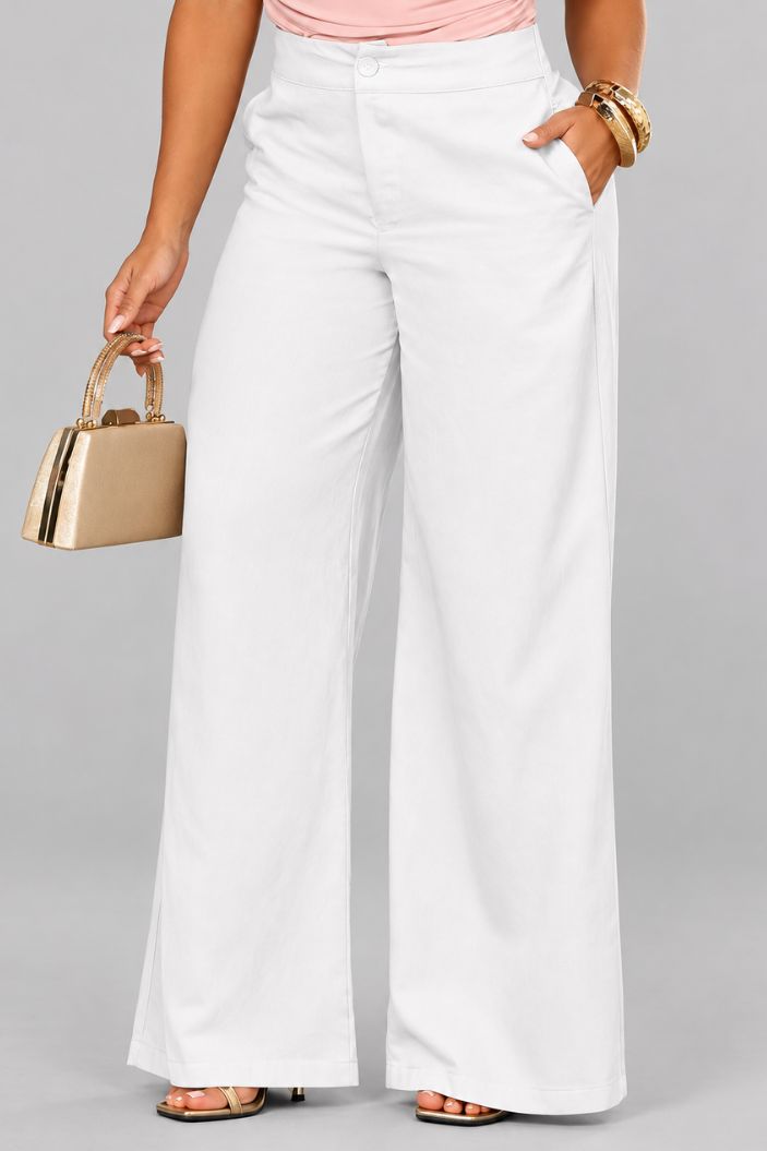 Pantalón Recto DF06222 Para mujer dyaboo crudo/blanco