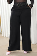 Pantalón Recto Pluss DP06008 talla grande para mujer dyaboo negro