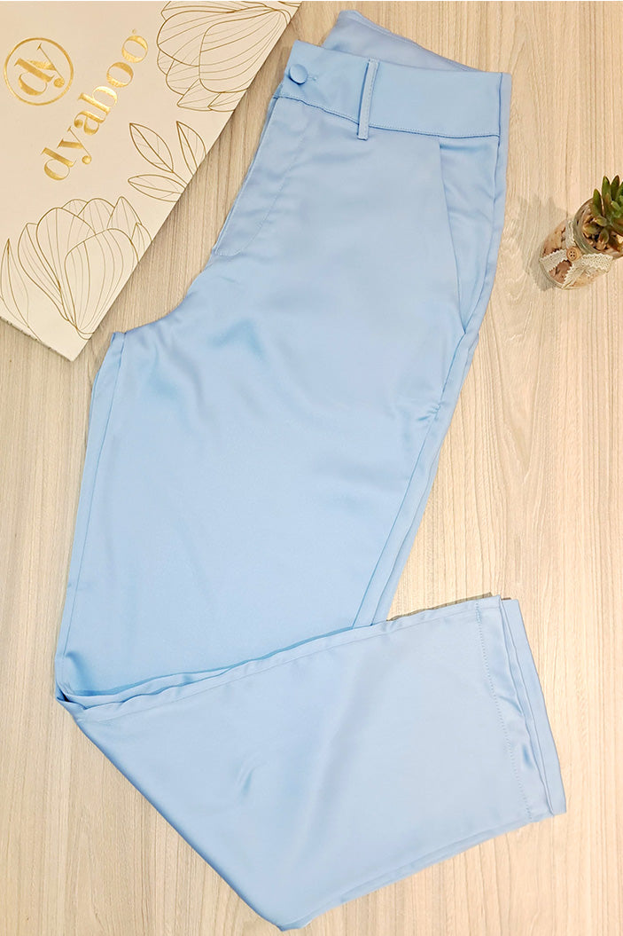 Pantalón Satinado para mujer dyaboo 1890032 azul celeste