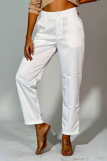 Pantalón Satinado para mujer dyaboo 1890032 crudo blanco