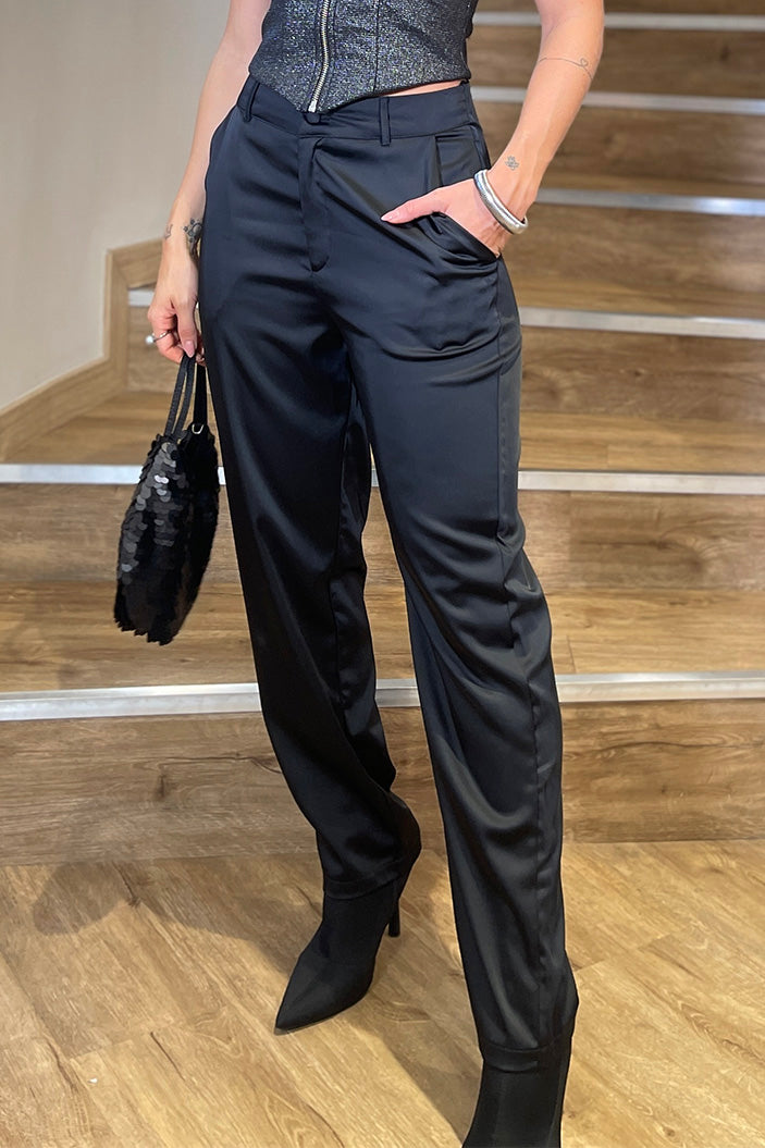 Pantalón Satinado para mujer dyaboo 1890032  negro 002