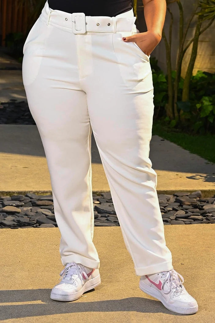 Pantalón Skinny DP06012 para mujer dyaboo crudo/blanco