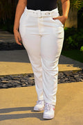 Pantalón Skinny DP06012 para mujer dyaboo crudo/blanco