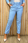 Pantalón con correa clásico para mujer dyaboo 5890035 azul 3
