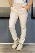 Pantalón con correa clásico para mujer dyaboo 5890035 camel 19