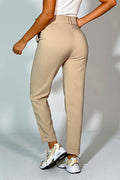 Pantalón con correa clásico para mujer dyaboo 5890035 camel beige
