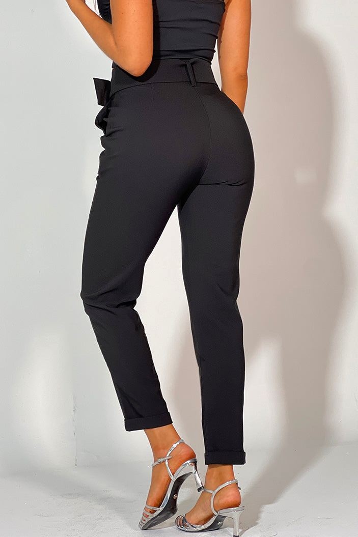 Pantalón con correa clásico para mujer dyaboo 5890035 negro