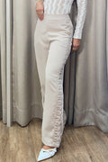 Pantalón silueta recta Df06116 para mujer color beige