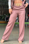 Pantalon DF06071 elaborado en lino para mujer dyaboo cafe