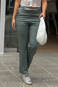 Pantalon DF06094 bota recta parra mujer dyaboo verde oliva 7