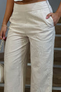 Pantalon Recto con grabado para mujer dyaboo DF06099 camel