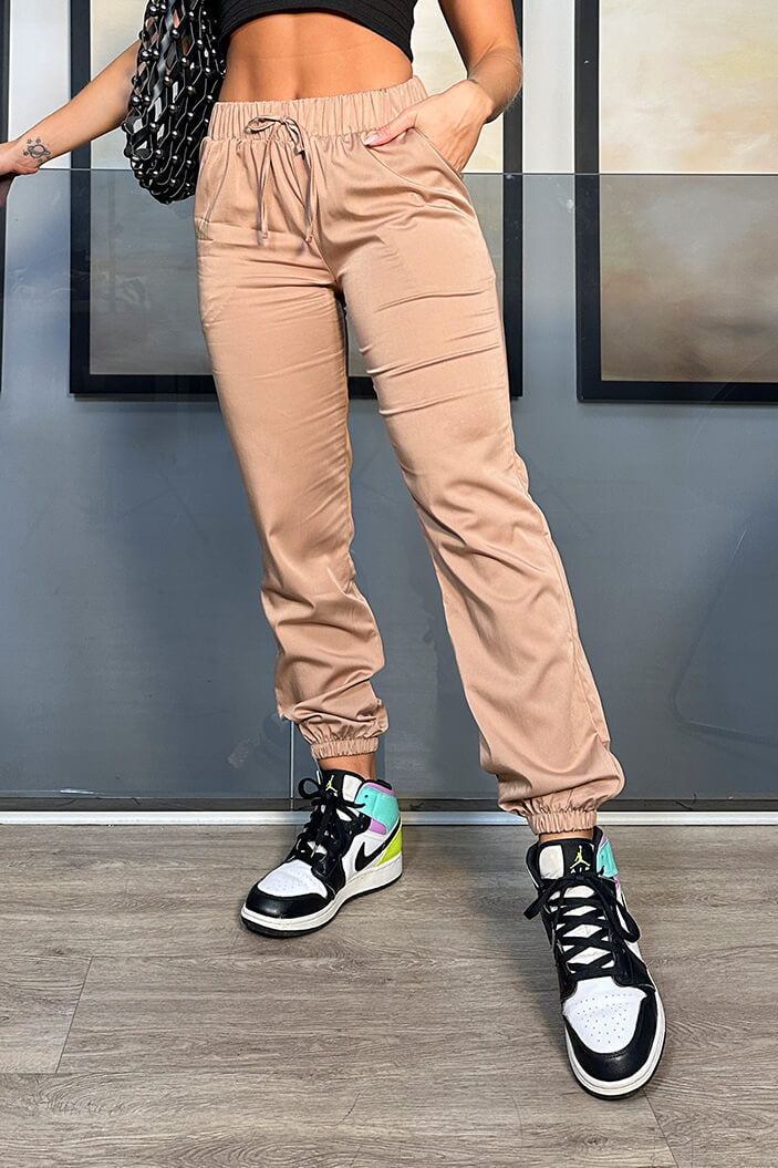 Pantalon Tipo Jogger para mujer dyaboo 8890011 camel cafe