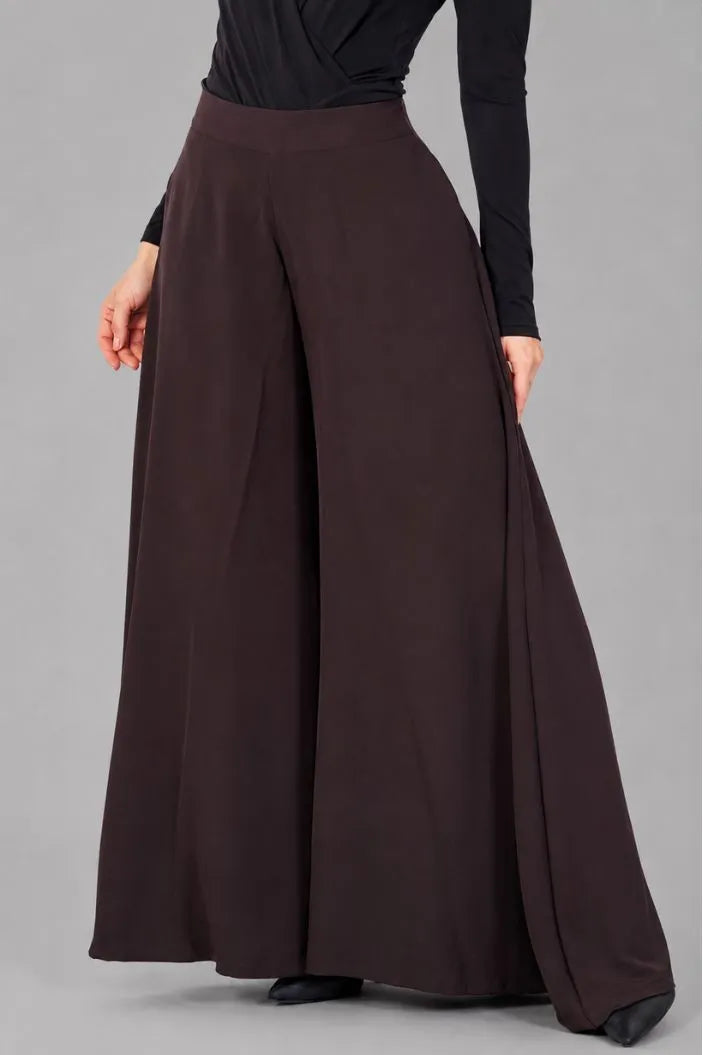Pantalon ancho Palazzo para mujer dyaboo 1106010 cafe oscuro