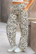 Pantalon ancho Recto estampadopara mujer dyaboo DF06102 blanco negro